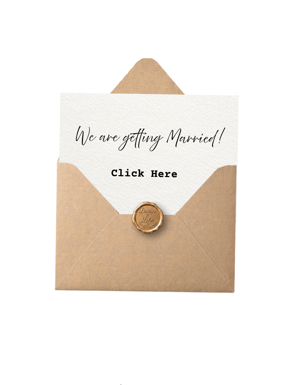 Luvuyo and Lebo wedding invitation envelope opener